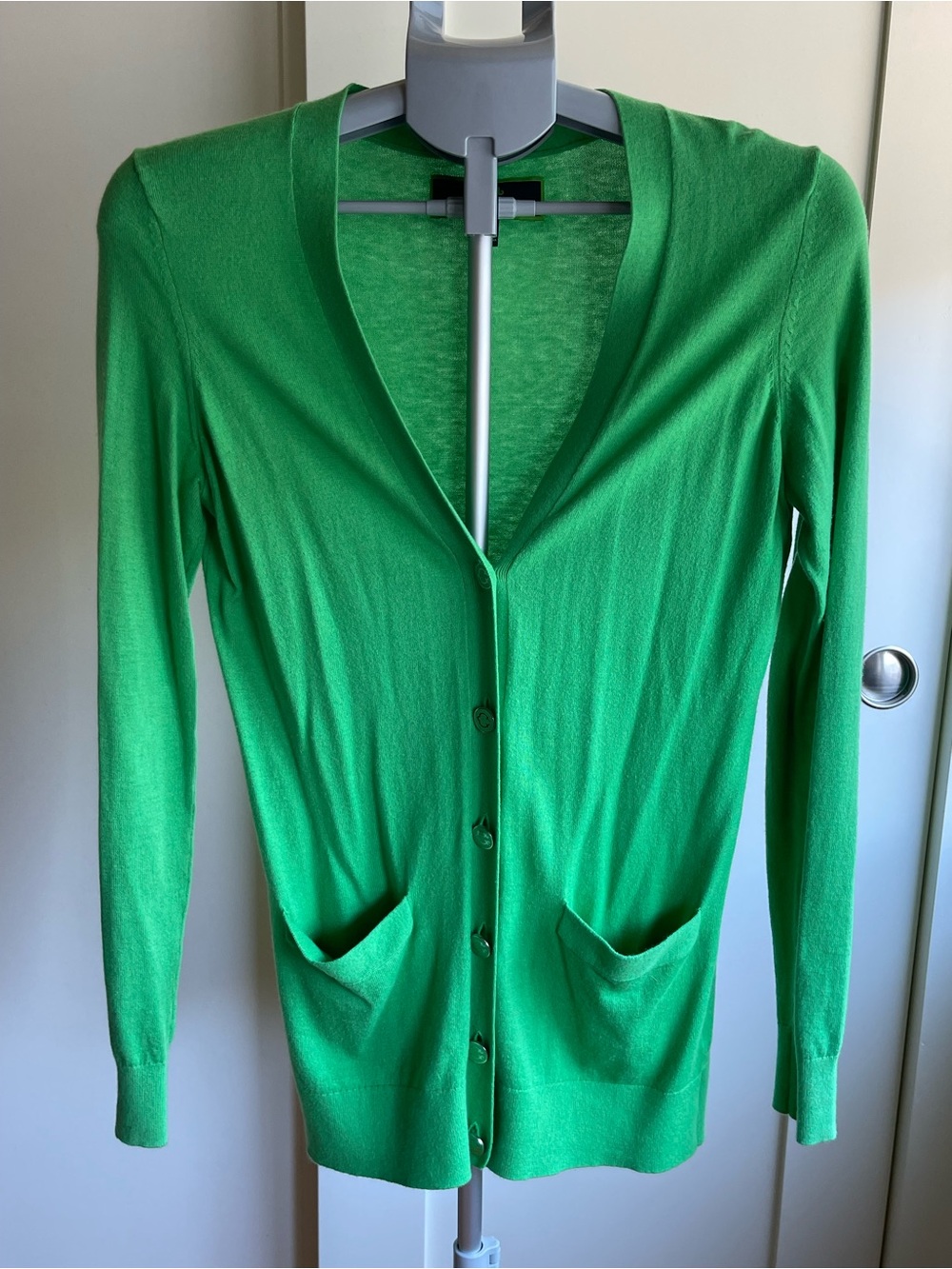 C. Wonder Vibrant Green Lightweight Button-Front Cardigan